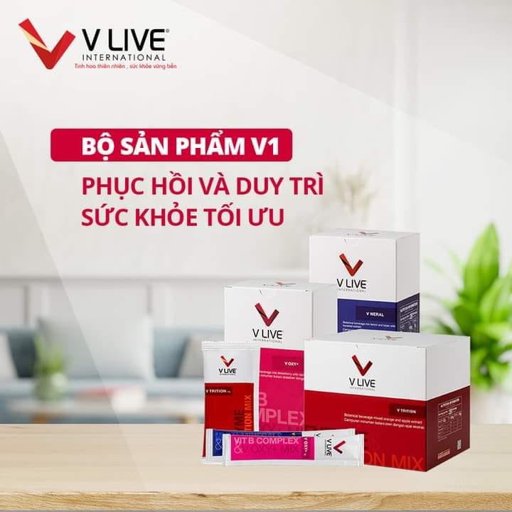 BỘ 3 Sản phẩm V-LIVE Cung cấp năng lượng dinh dưỡng cho tế bào cả ngày mạnh khoẻ !