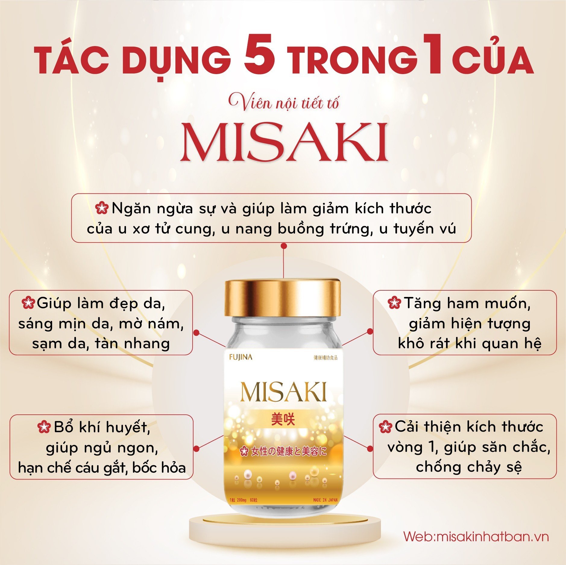 1 Viên uống tăng nội tiết tố MISAKI - sản phẩm của FUJINA - CHÍNH HÃNG ĐỘC  QUYỀN TẠI BAHADI.VN