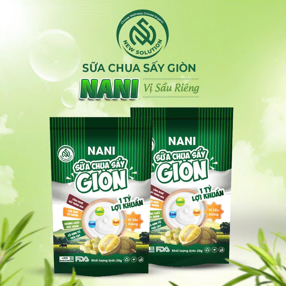 Sữa chua sấy thăng hoa vị Sầu Riêng