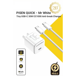 PISEN QUICK- Mr White Tiny USB-C 30W CC1000 Anti-break