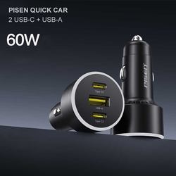 Sạc PISEN QUICK Car 60W 2C1A 