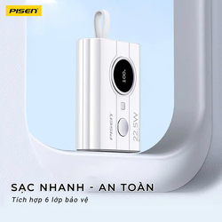 Sạc dự phòng PISEN QUICK PowerLink Tiny 22.5W (Only L) Piano - Box năng lượng Tiny